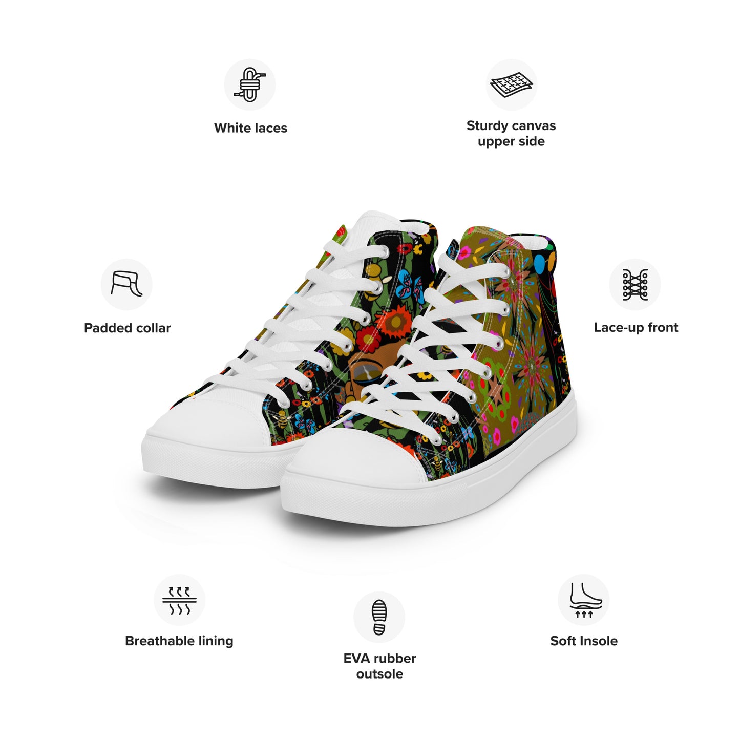 Women’s high top canvas shoes