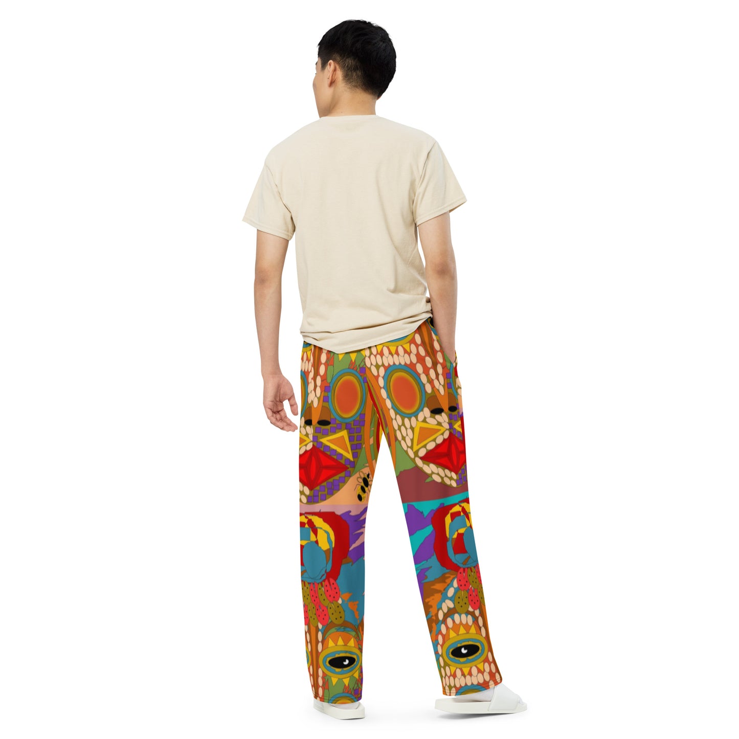 All-over print unisex wide-leg pants