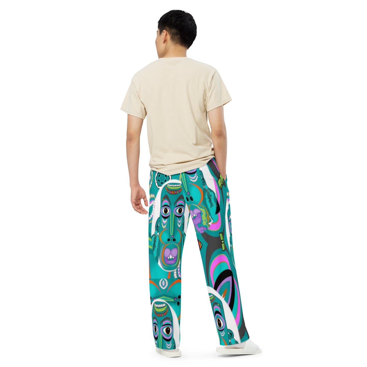 All-over print unisex wide-leg pants