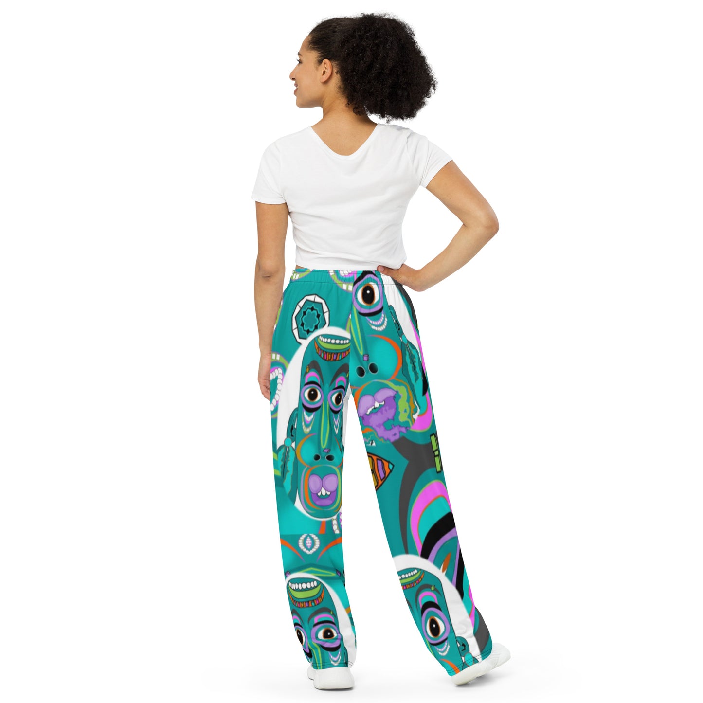 All-over print unisex wide-leg pants