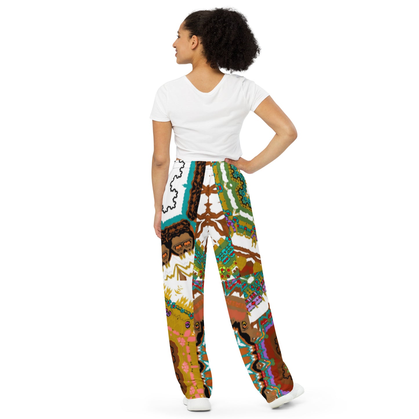 All-over print unisex wide-leg pants