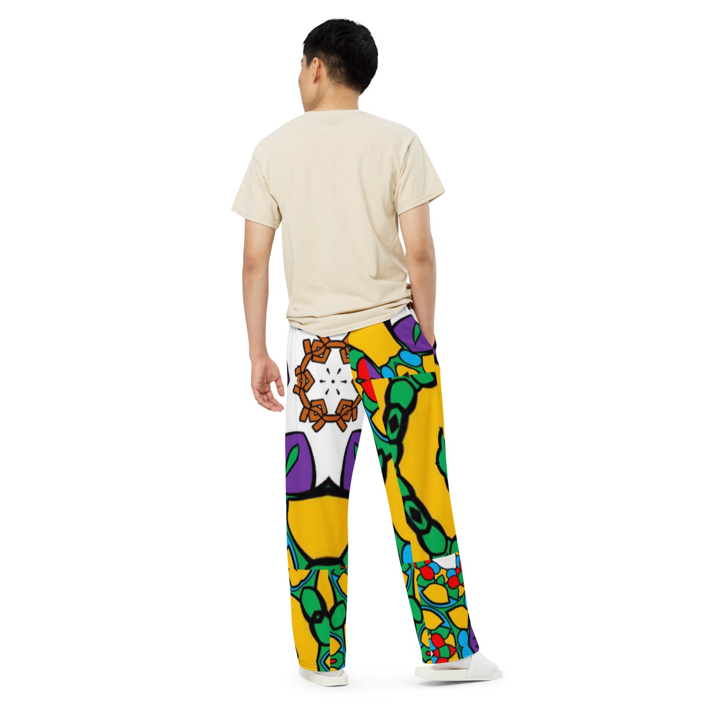 All-over print unisex wide-leg pants