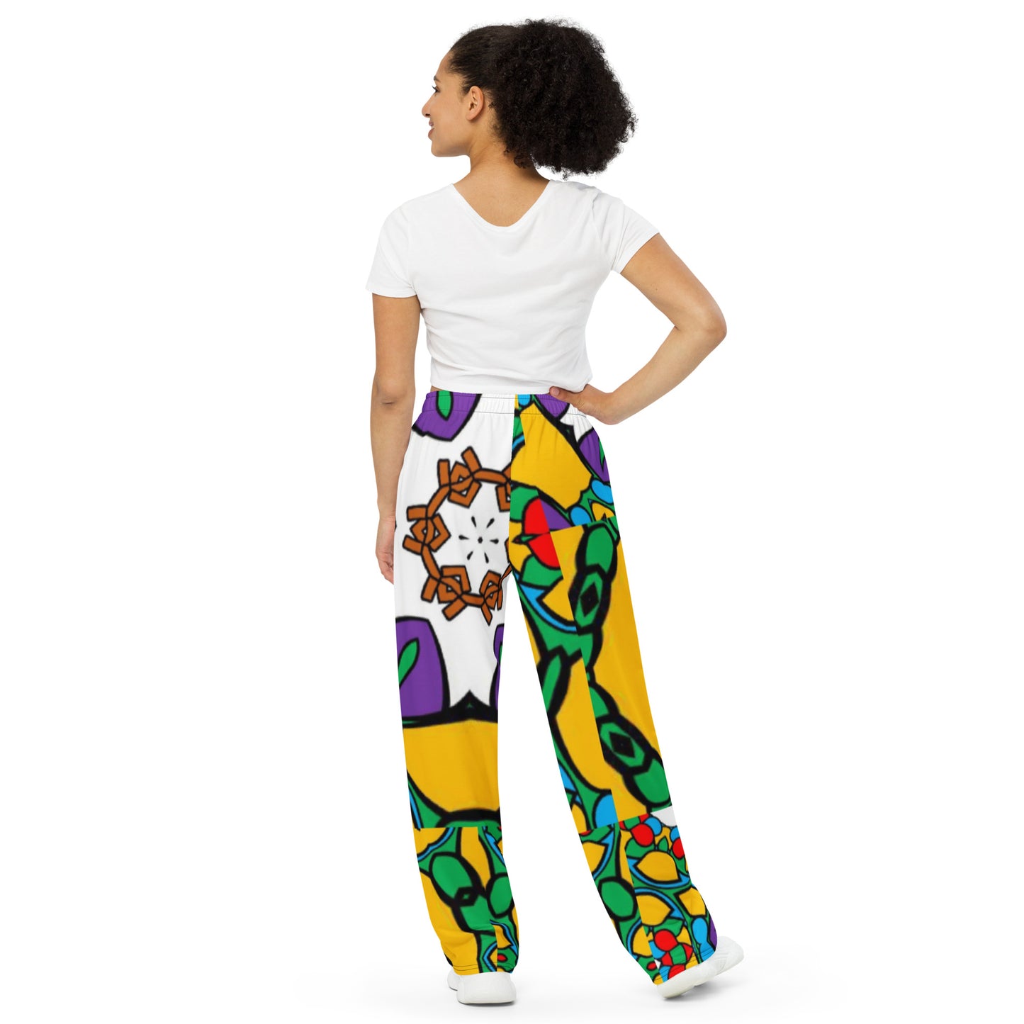 All-over print unisex wide-leg pants