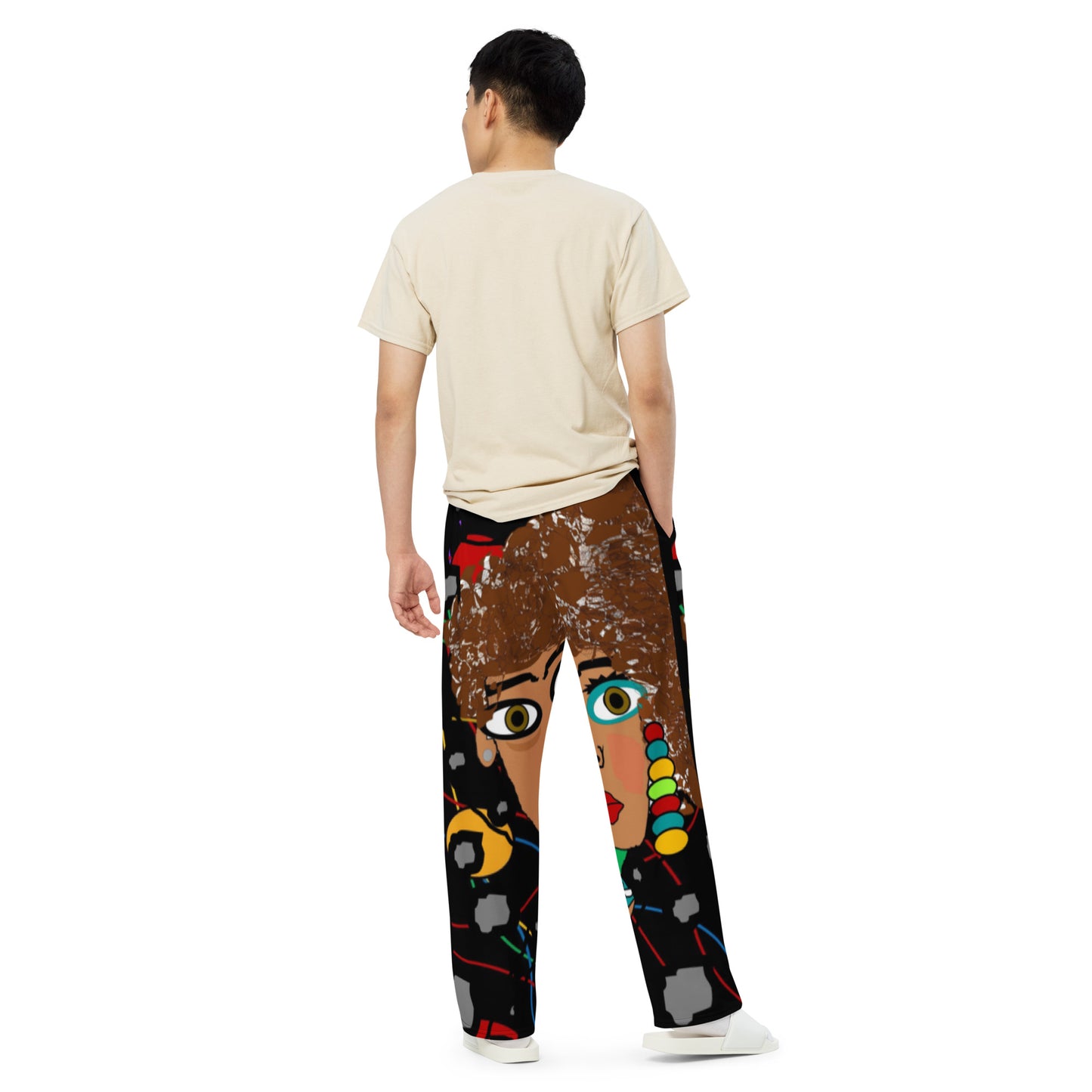 All-over print unisex wide-leg pants