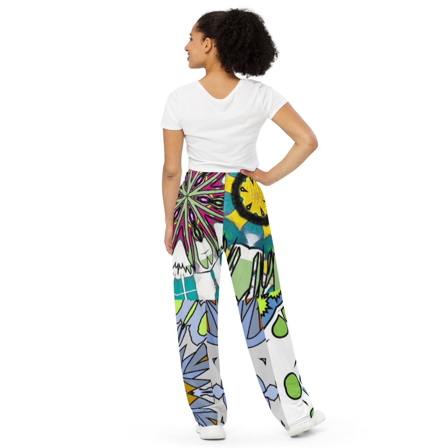 All-over print unisex wide-leg pants