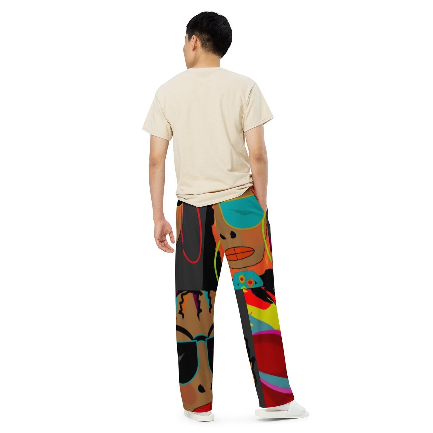 All-over print unisex wide-leg pants