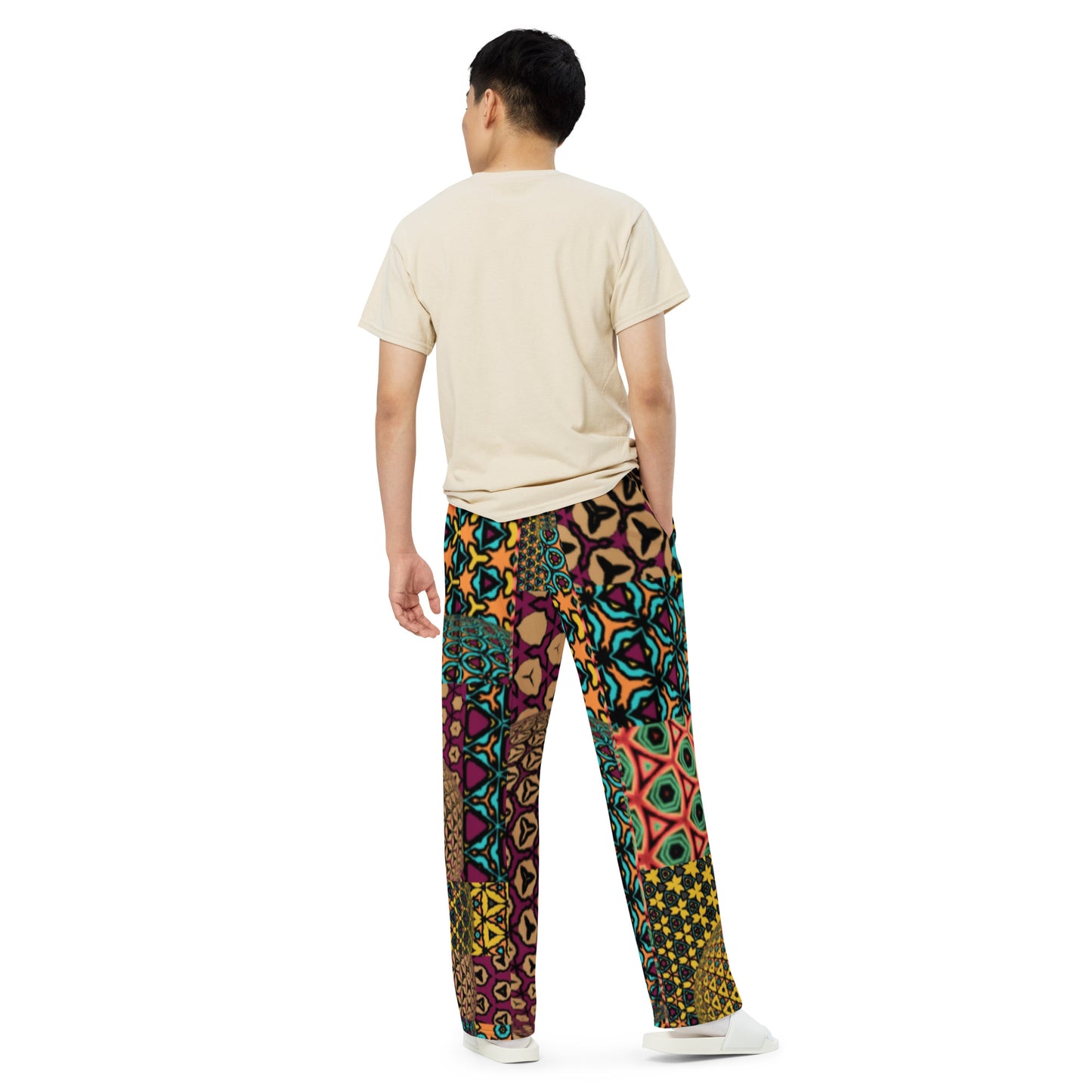 All-over print unisex wide-leg pants