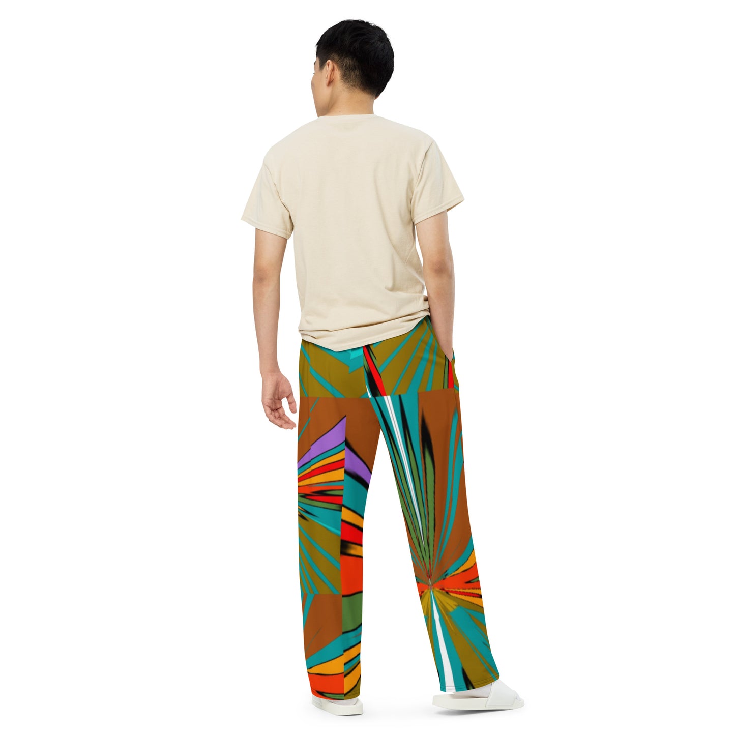 All-over print unisex wide-leg pants