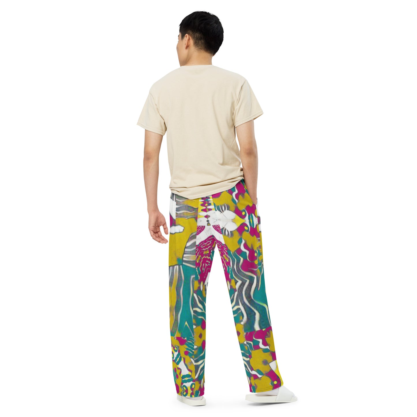 All-over print unisex wide-leg pants