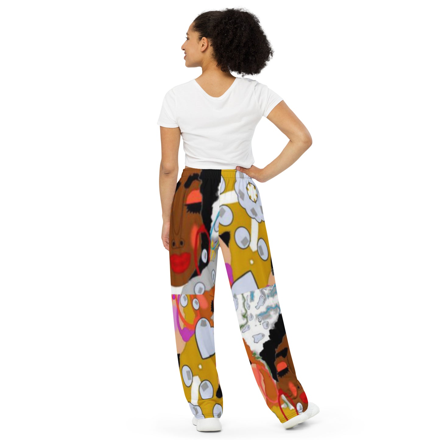 All-over print unisex wide-leg pants