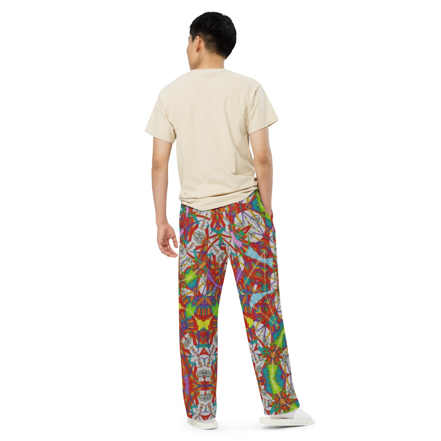 All-over print unisex wide-leg pants