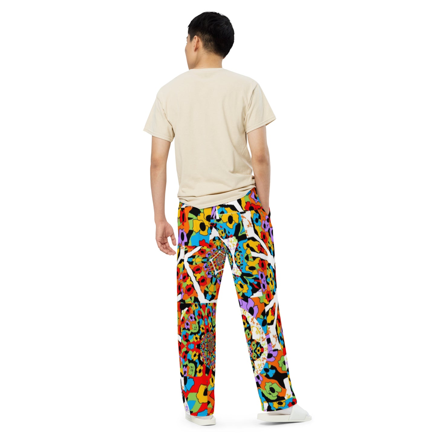 All-over print unisex wide-leg pants