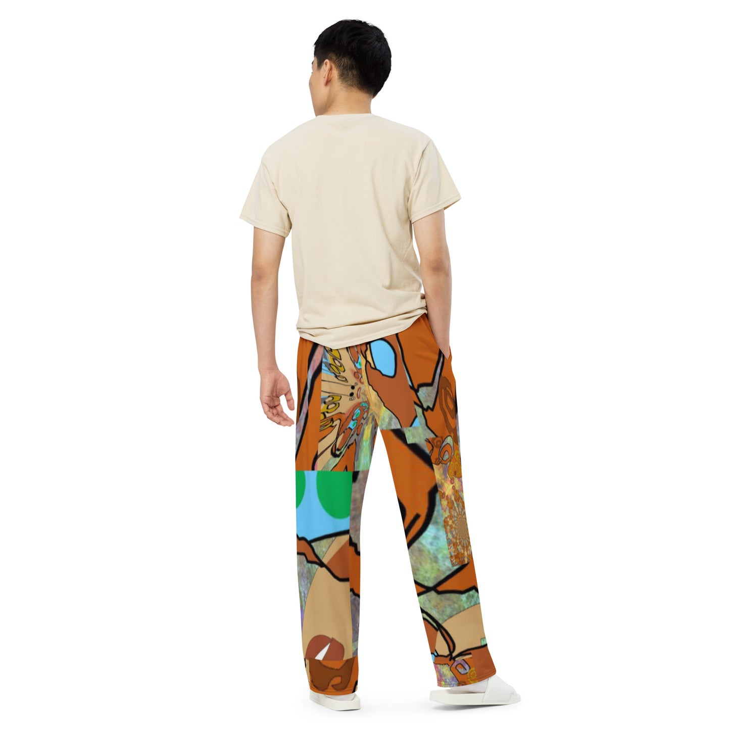 All-over print unisex wide-leg pants