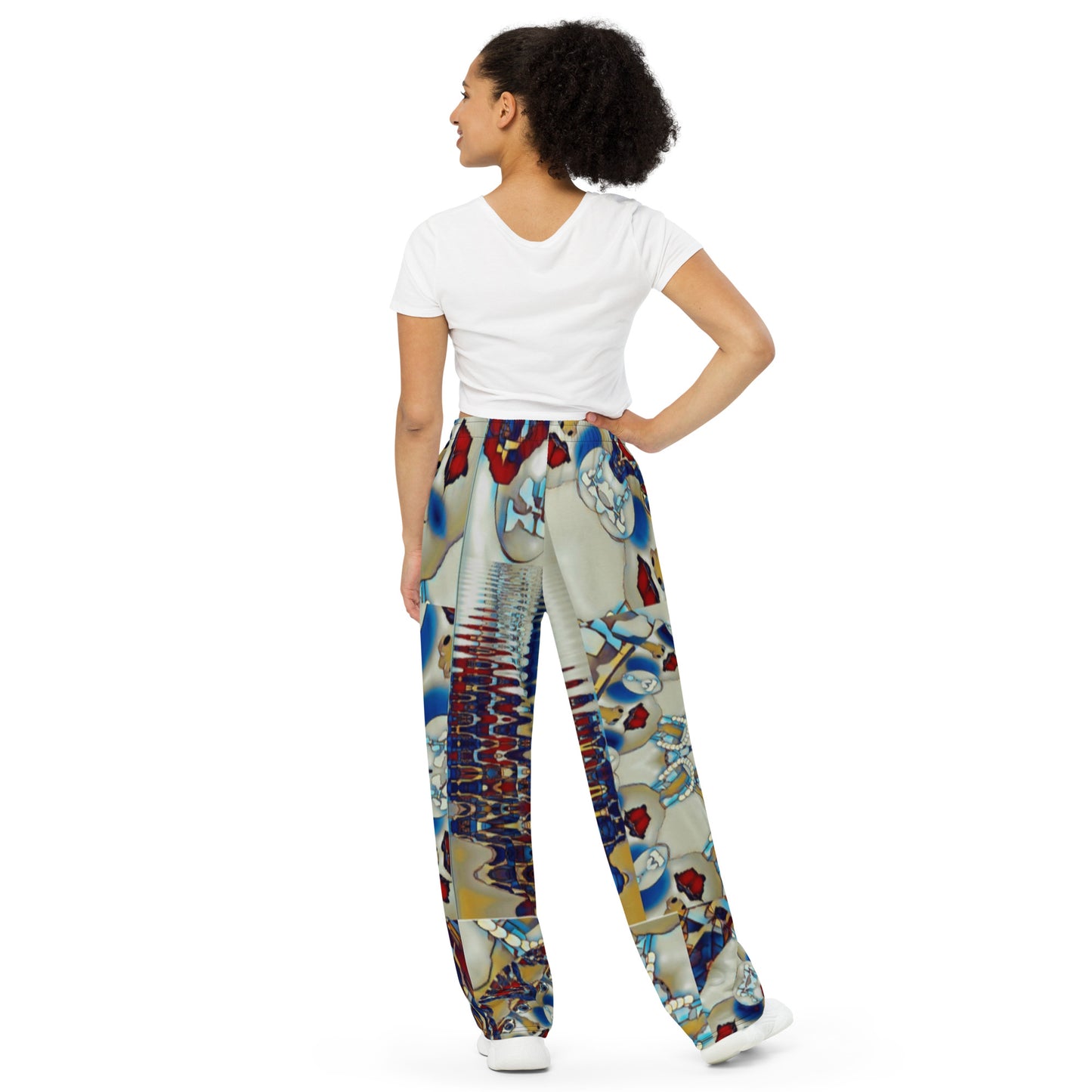 All-over print unisex wide-leg pants