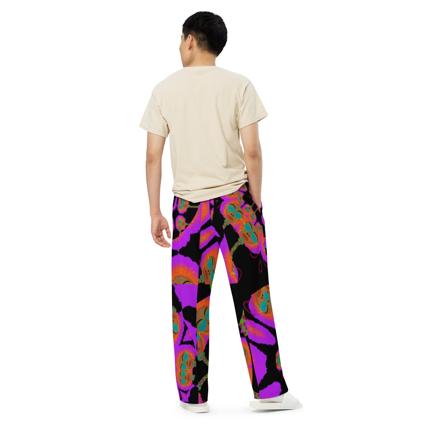 All-over print unisex wide-leg pants