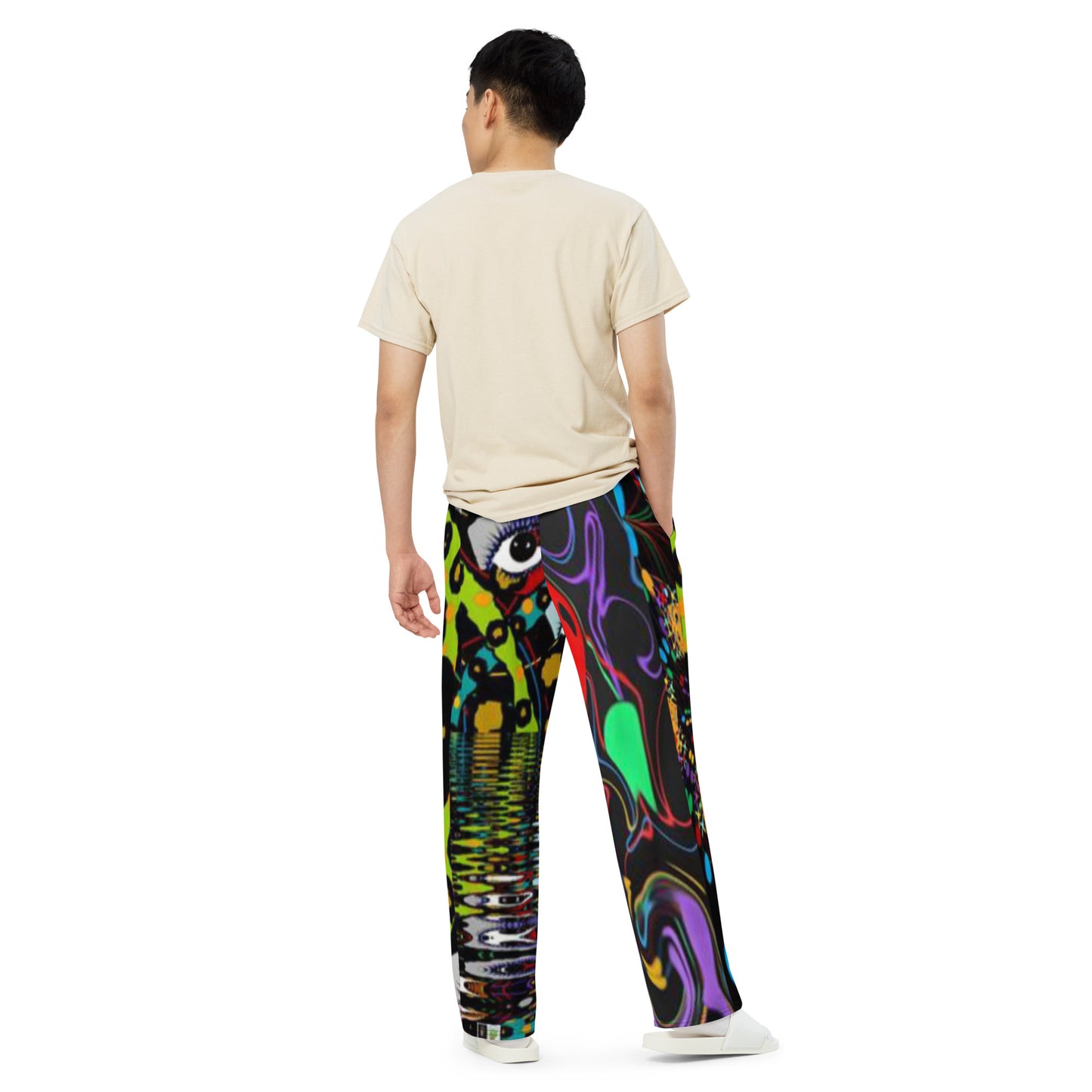 All-over print unisex wide-leg pants