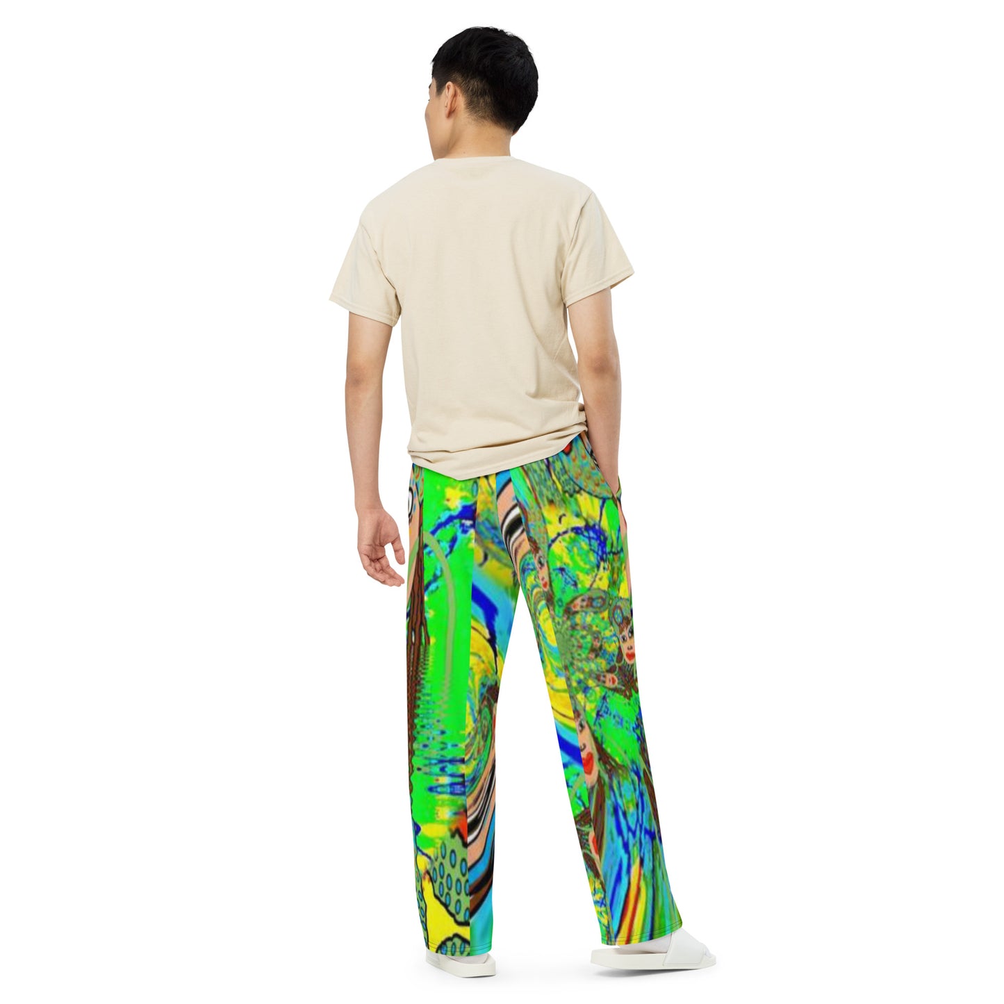 All-over print unisex wide-leg pants