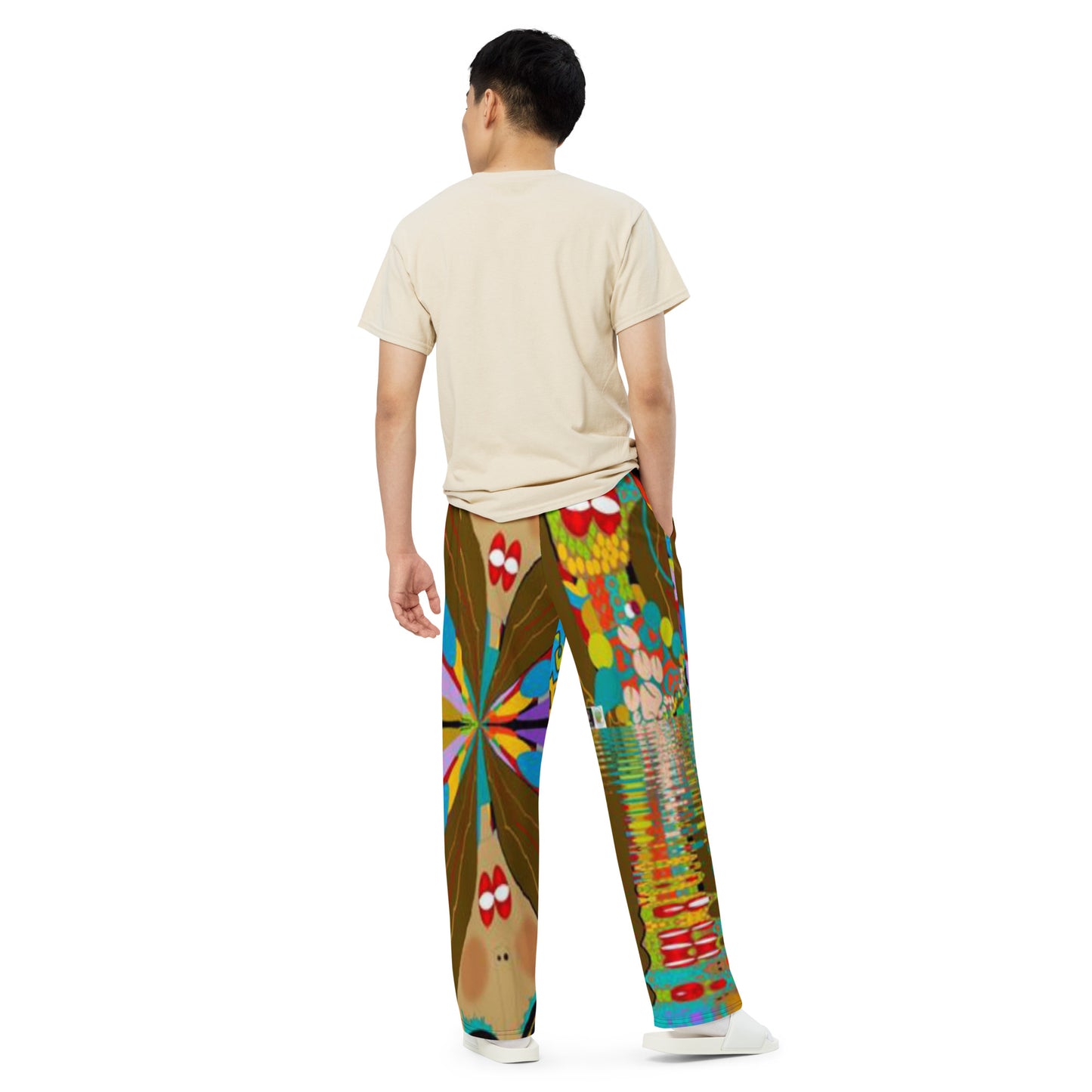 All-over print unisex wide-leg pants