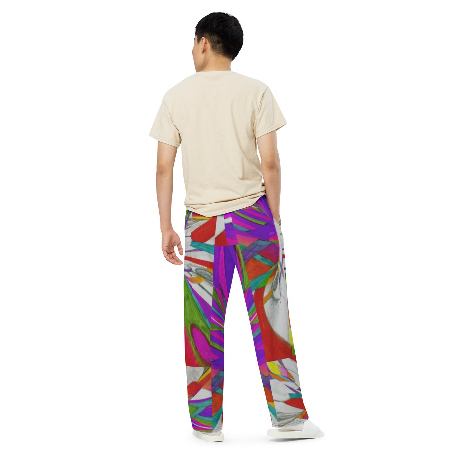 All-over print unisex wide-leg pants