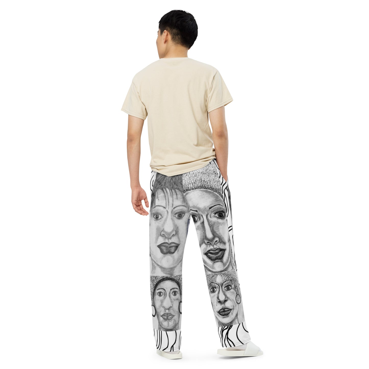 All-over print unisex wide-leg pants