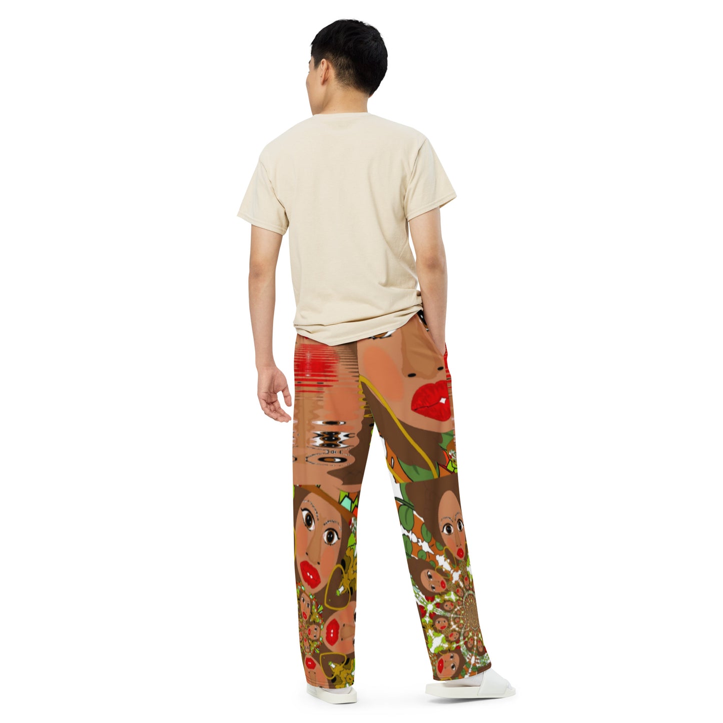 All-over print unisex wide-leg pants