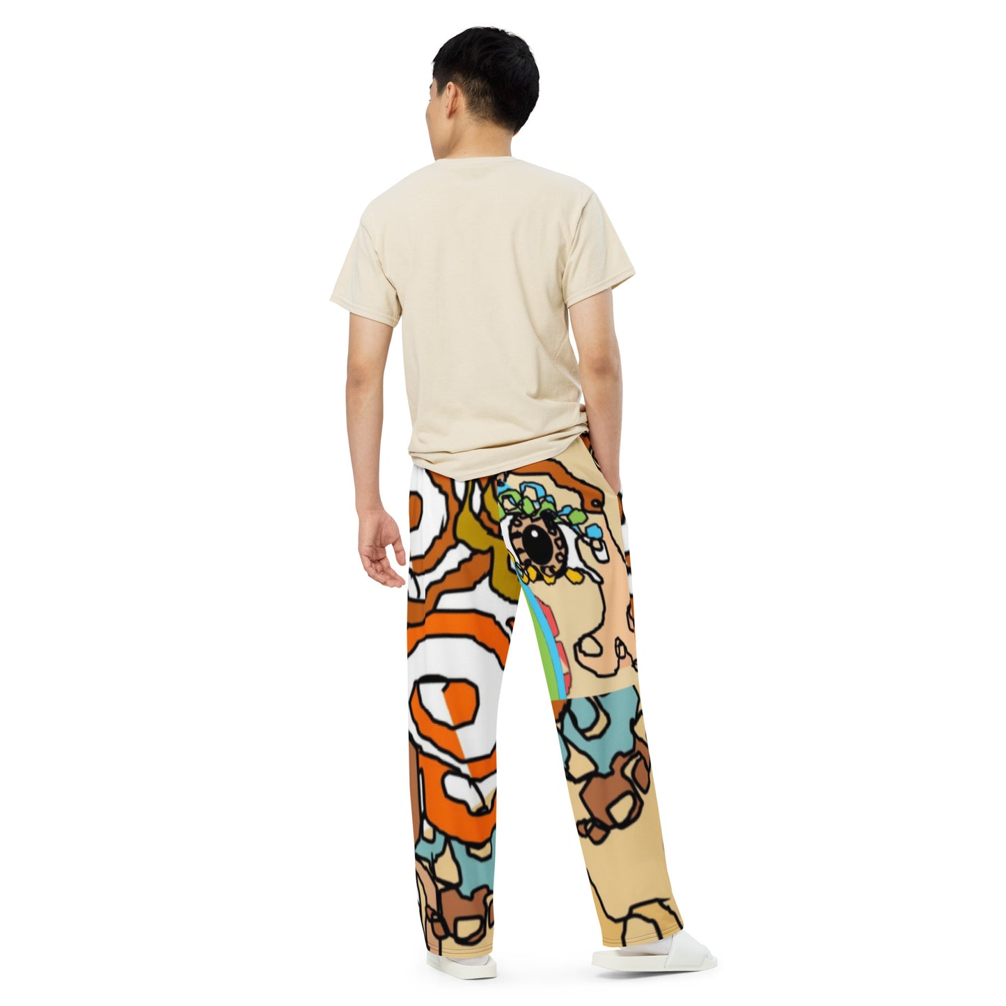 All-over print unisex wide-leg pants