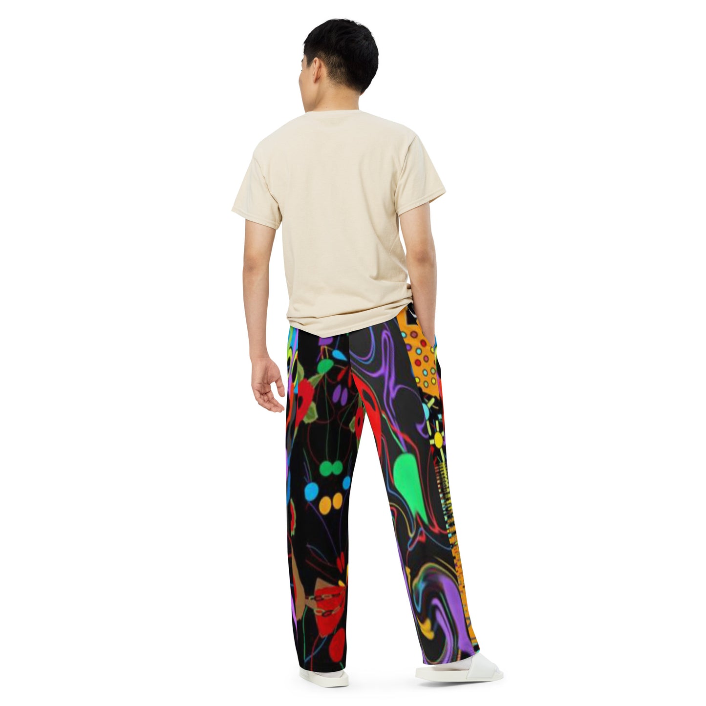 All-over print unisex wide-leg pants