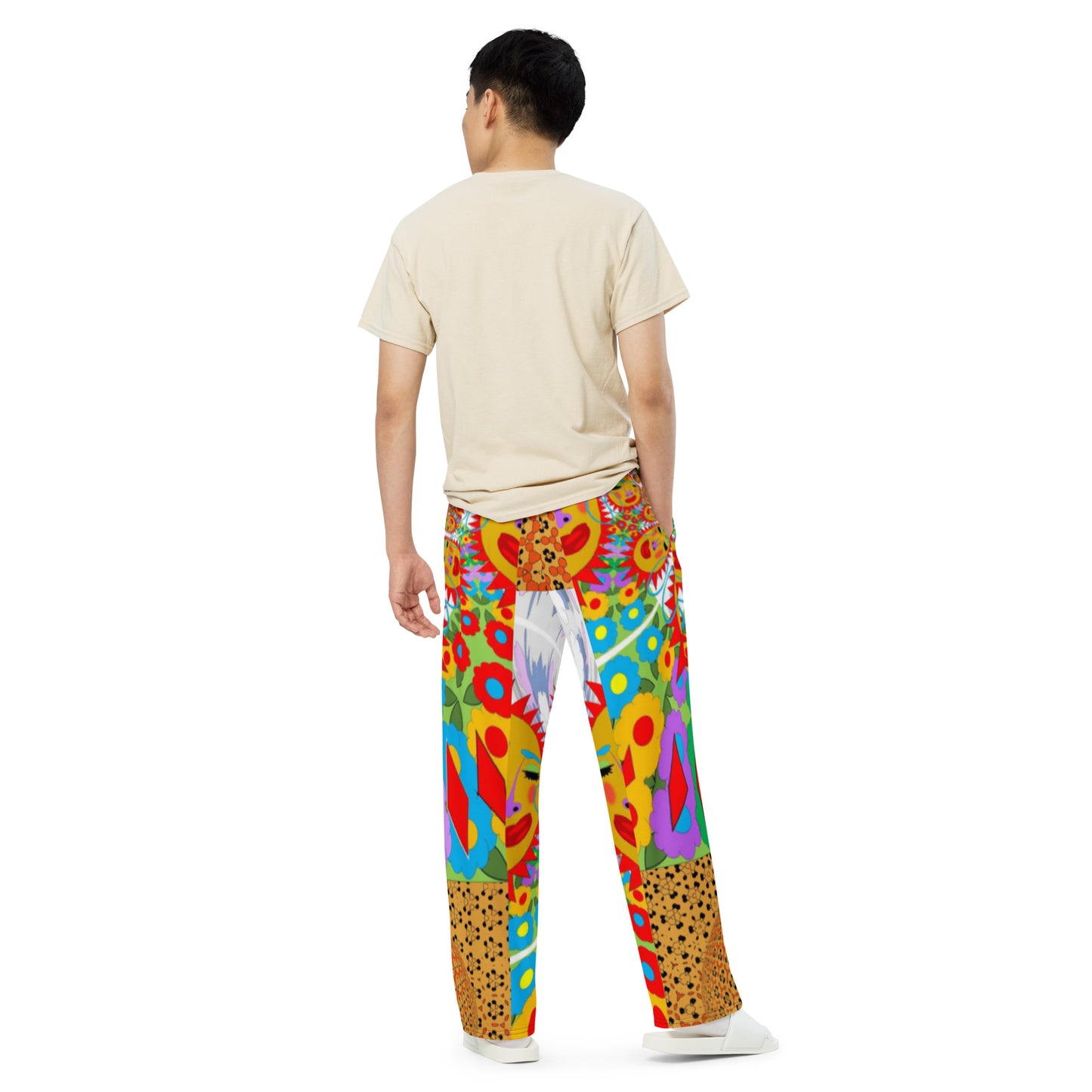 All-over print unisex wide-leg pants