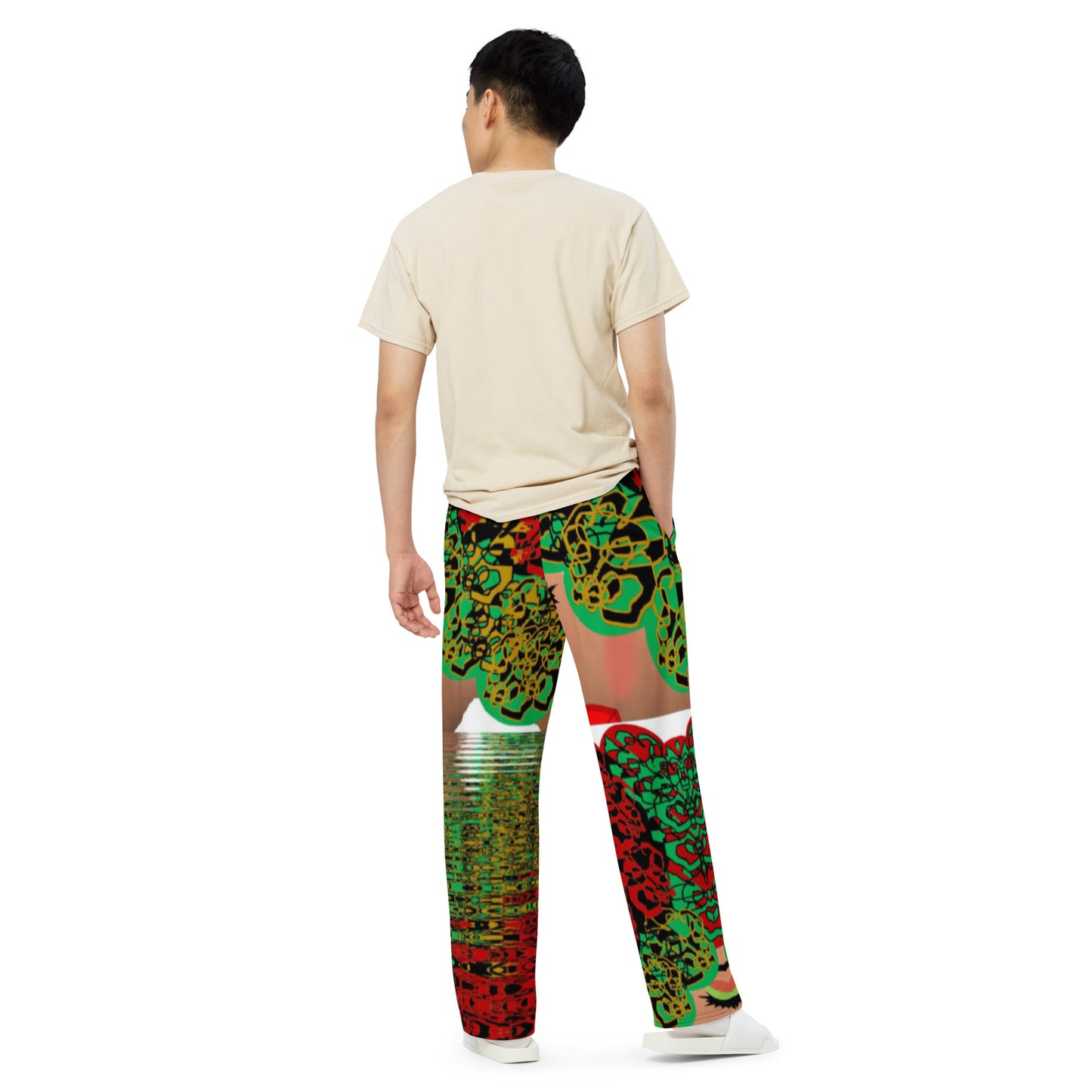 All-over print unisex wide-leg pants