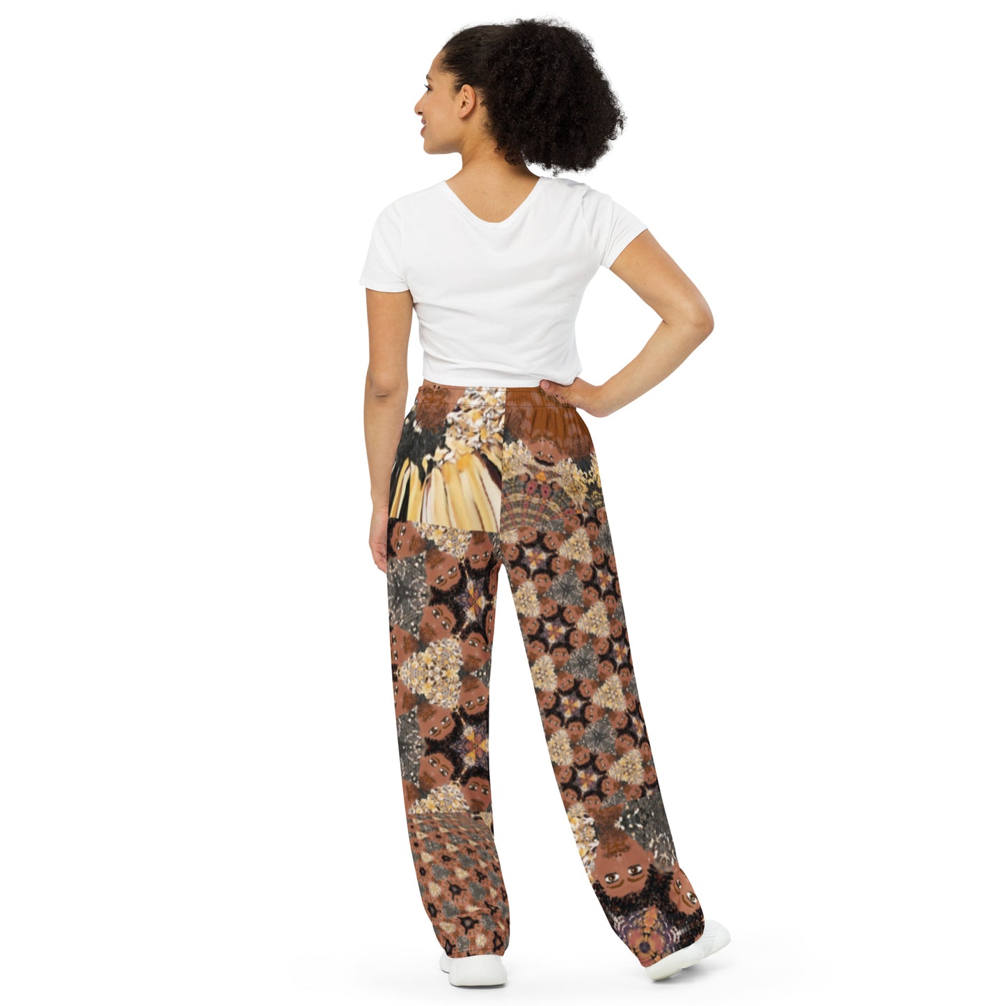 All-over print unisex wide-leg pants