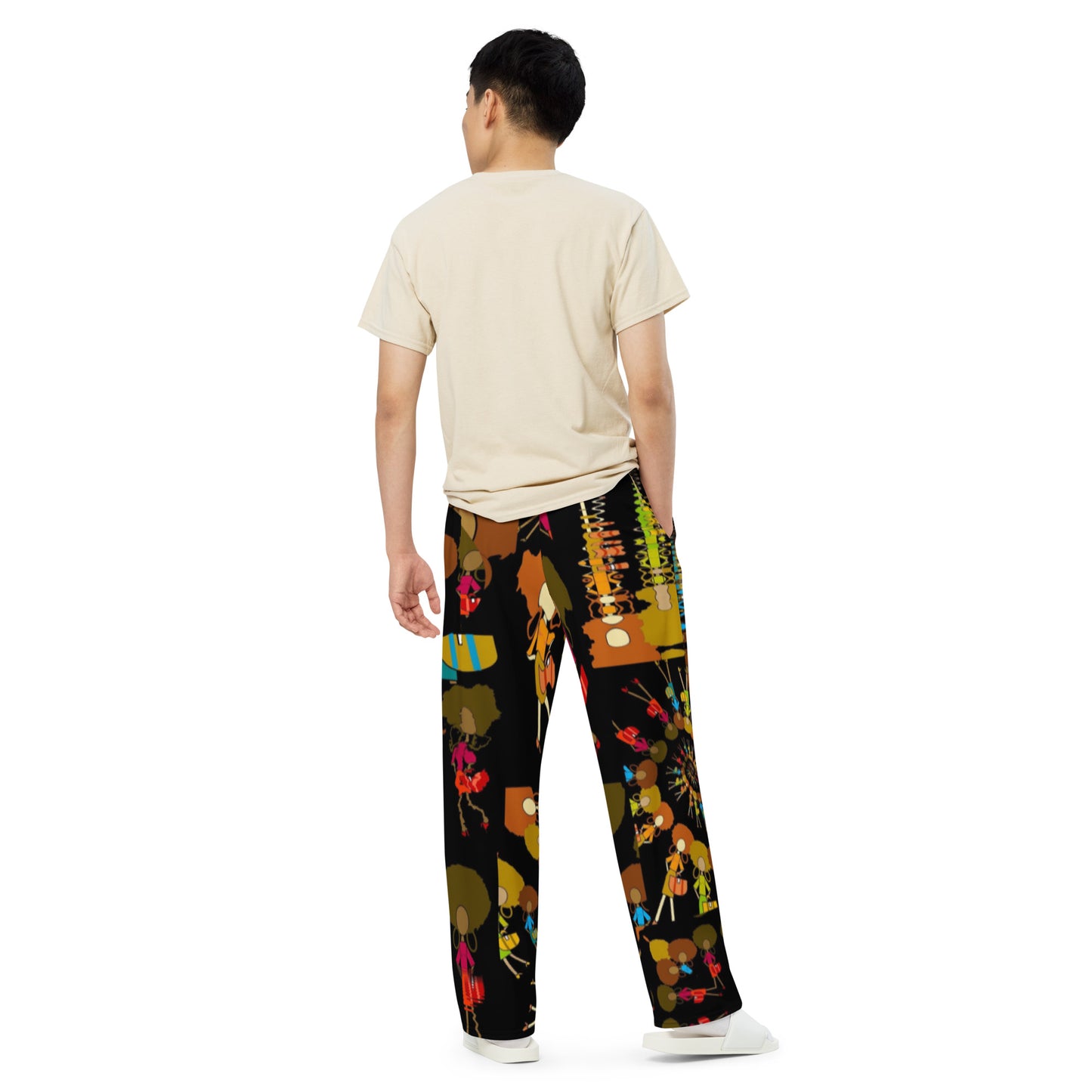 All-over print unisex wide-leg pants