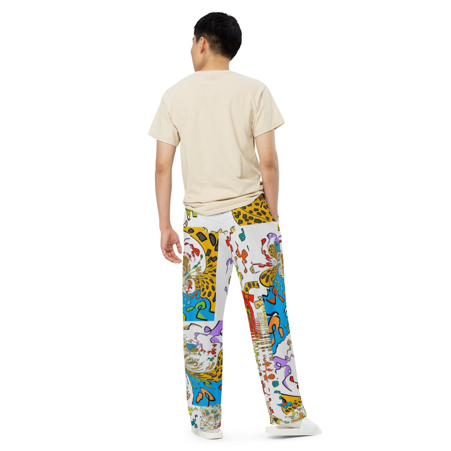 All-over print unisex wide-leg pants