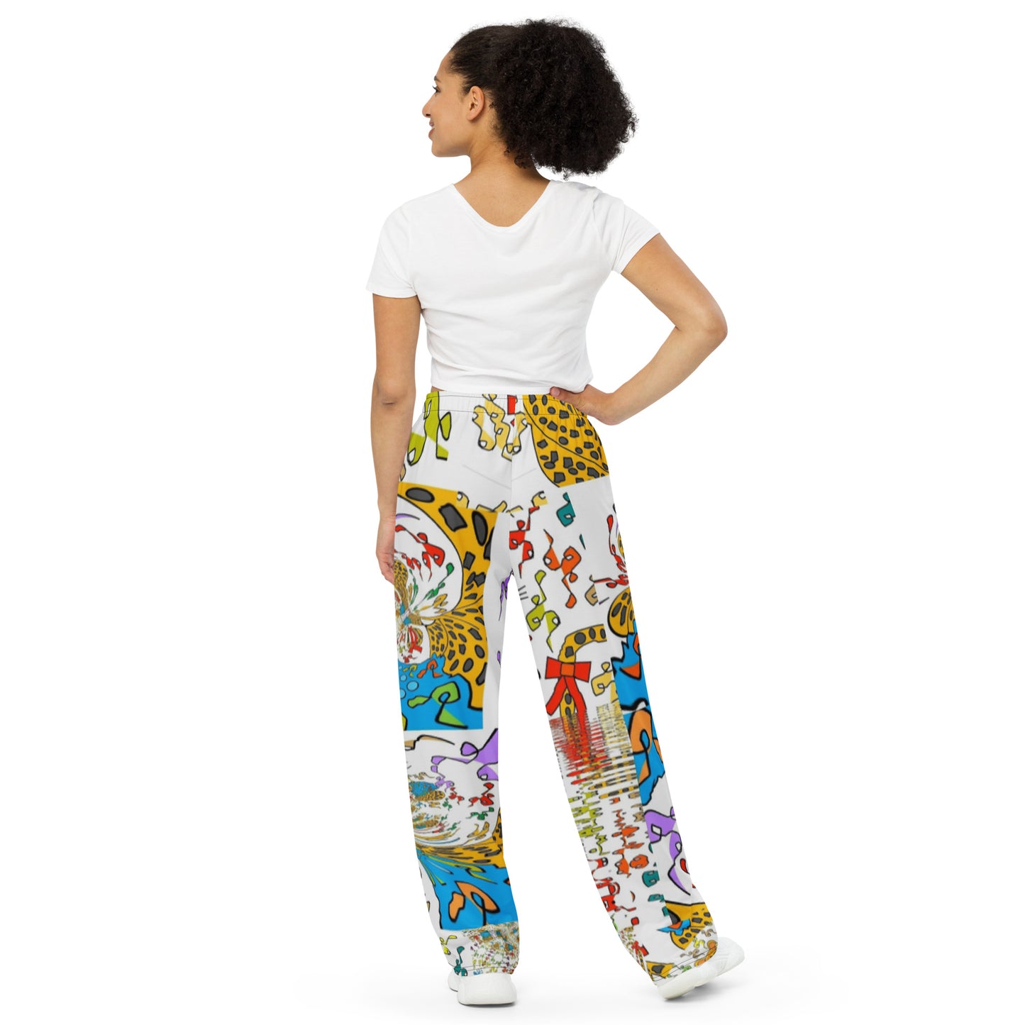 All-over print unisex wide-leg pants