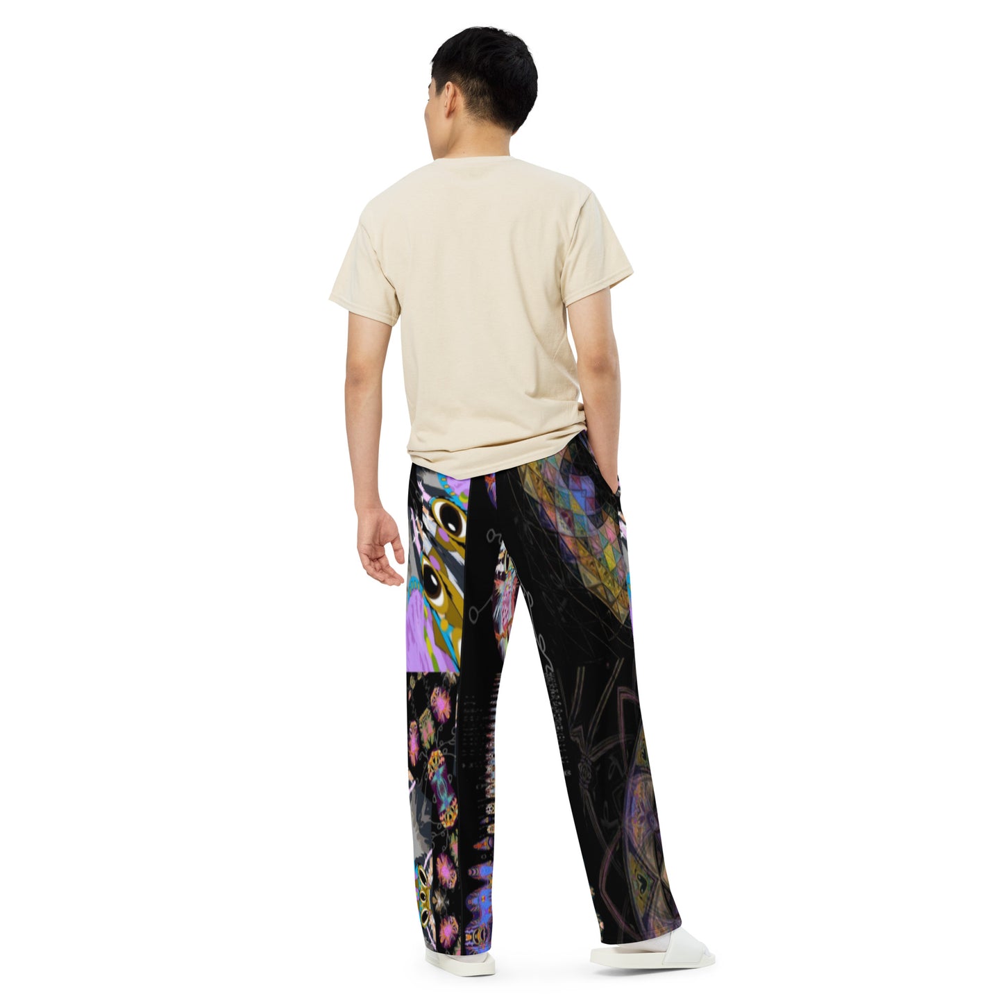 All-over print unisex wide-leg pants