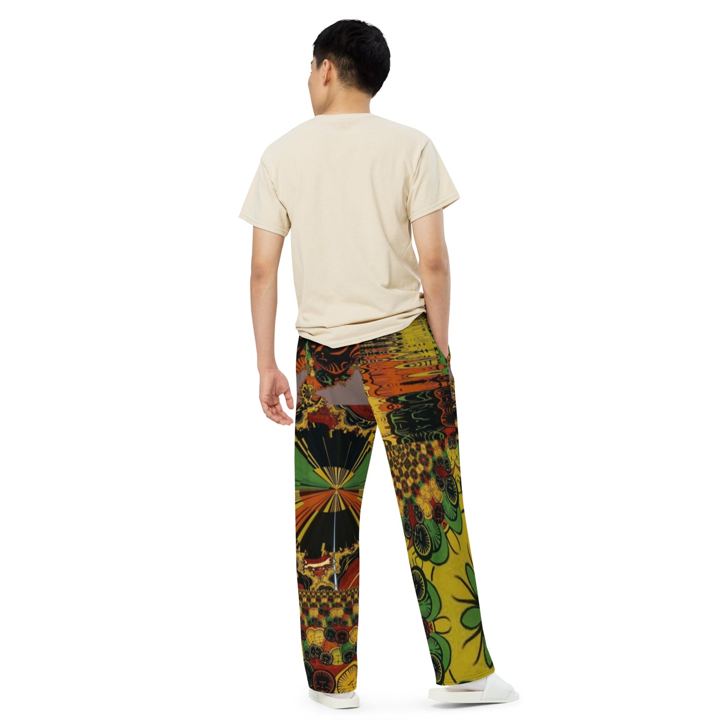 All-over print unisex wide-leg pants