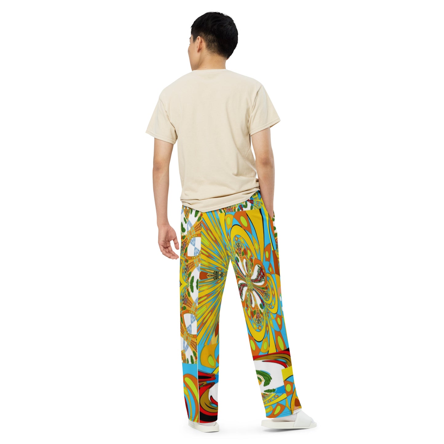 All-over print unisex wide-leg pants