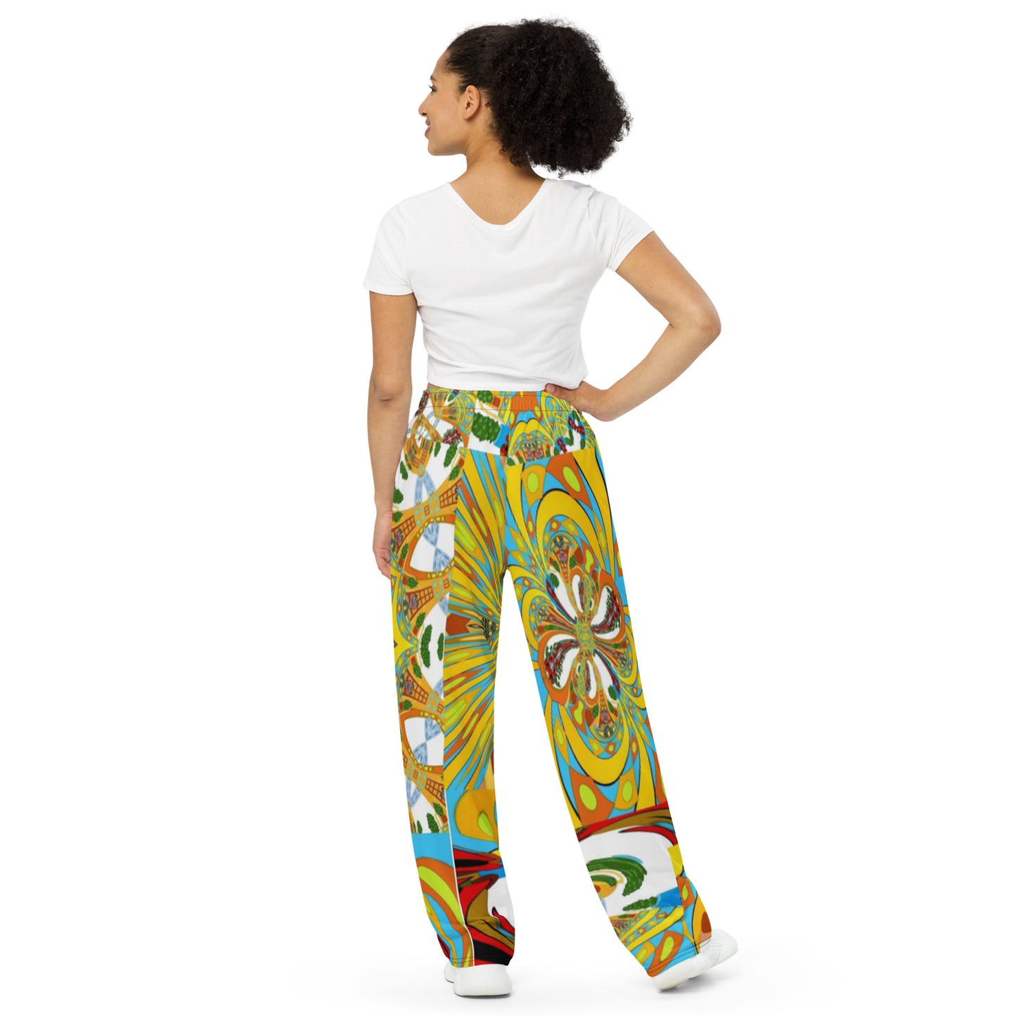 All-over print unisex wide-leg pants