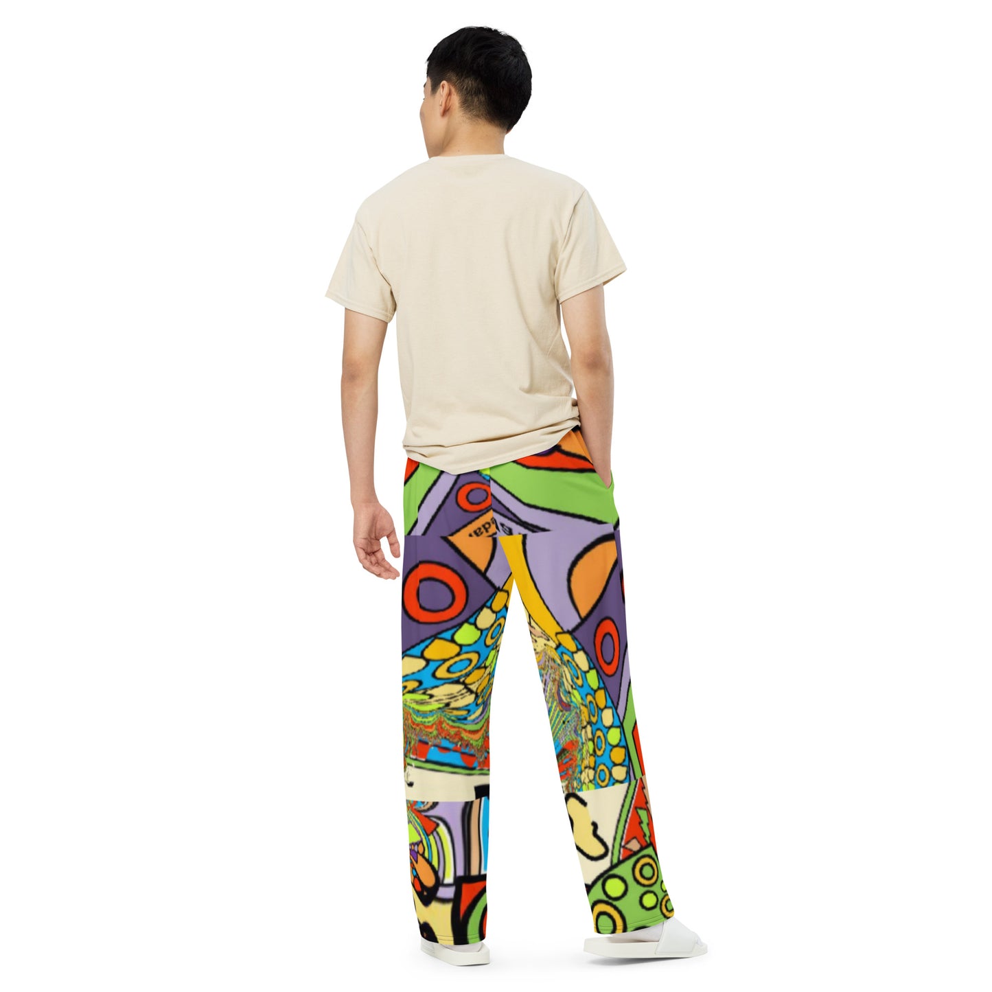 All-over print unisex wide-leg pants