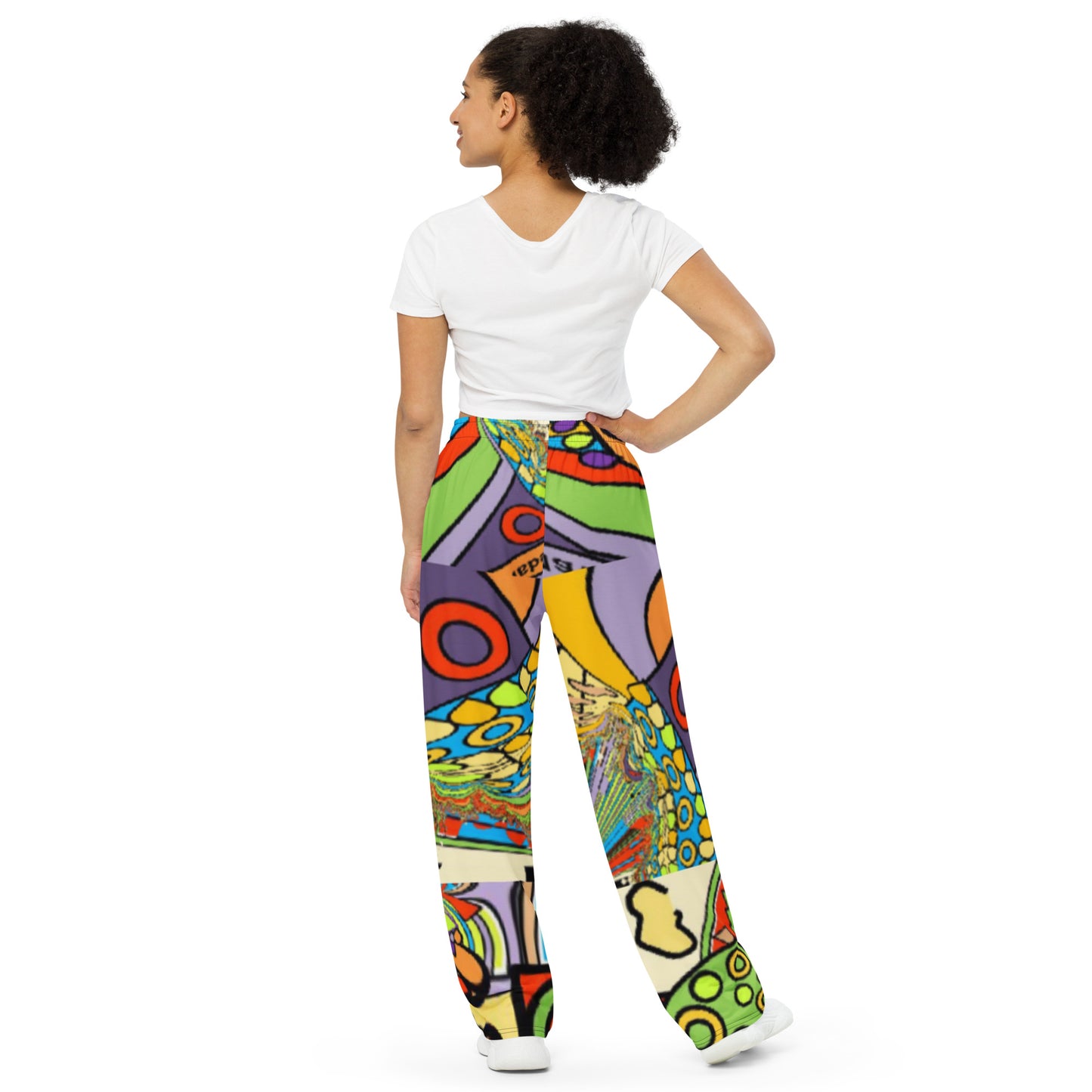 All-over print unisex wide-leg pants