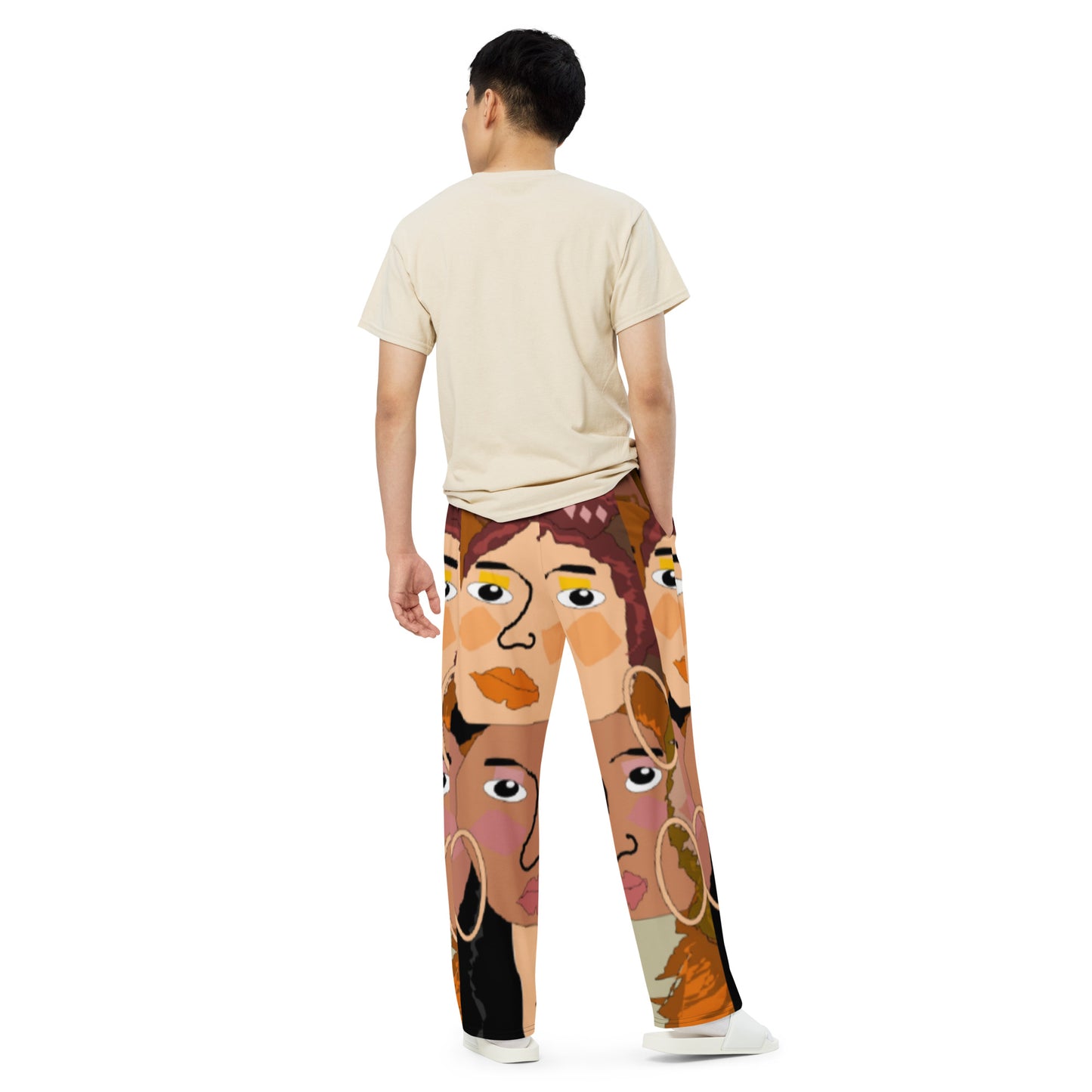 All-over print unisex wide-leg pants