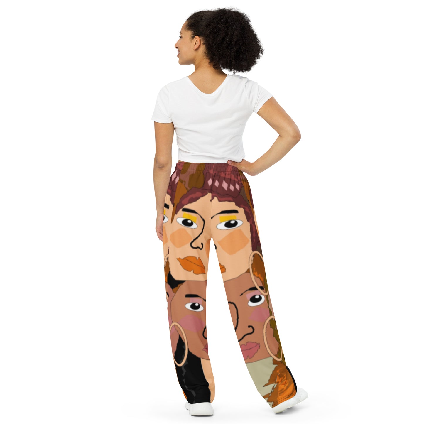 All-over print unisex wide-leg pants