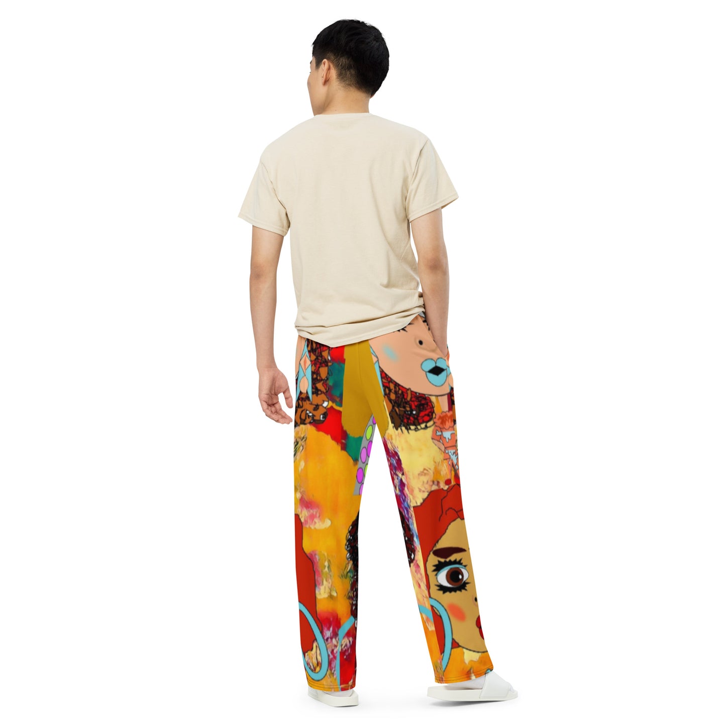 All-over print unisex wide-leg pants