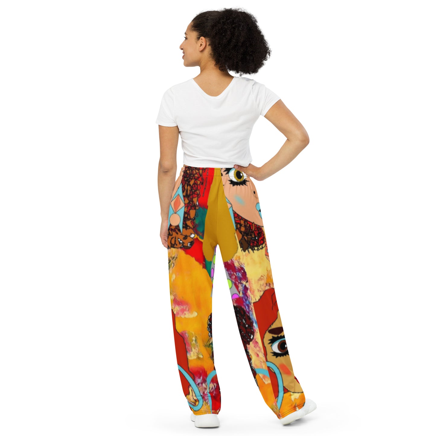 All-over print unisex wide-leg pants