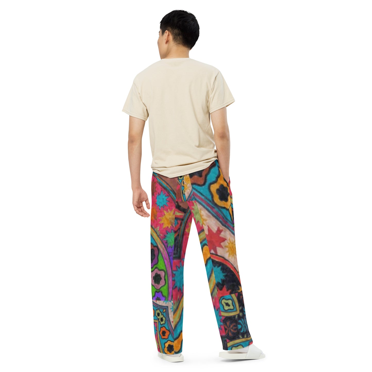 All-over print unisex wide-leg pants