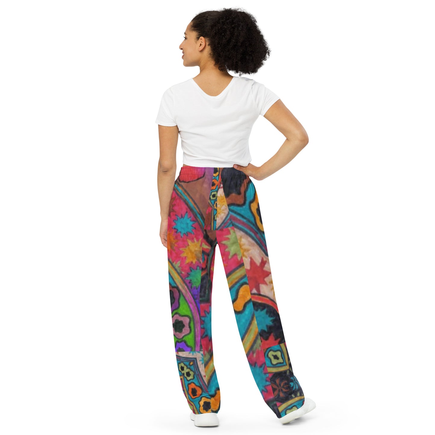 All-over print unisex wide-leg pants