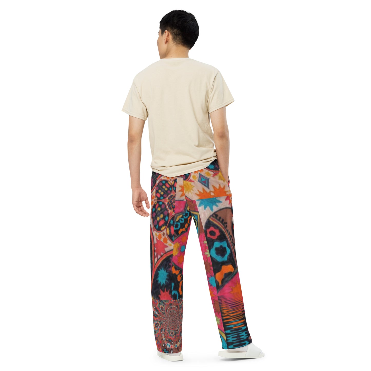 All-over print unisex wide-leg pants