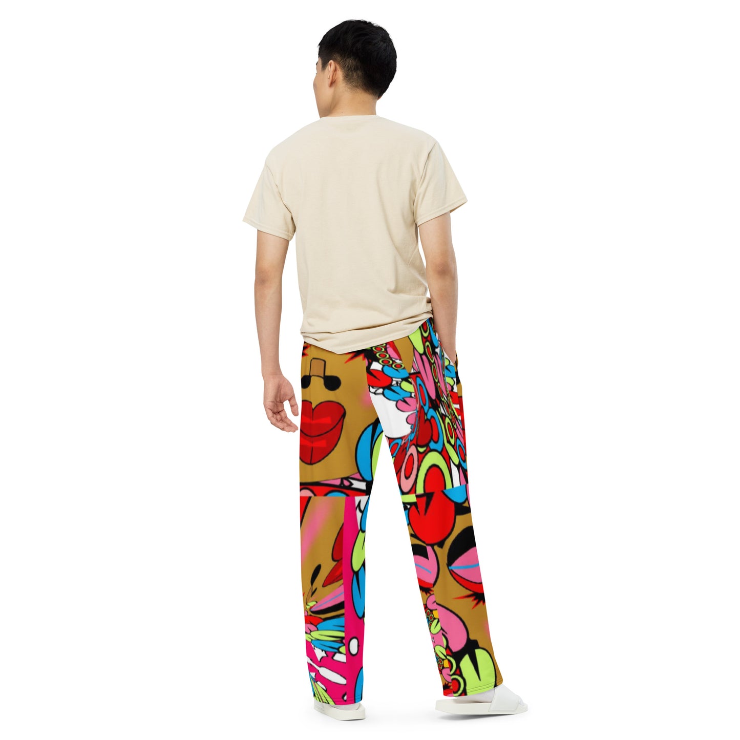 All-over print unisex wide-leg pants