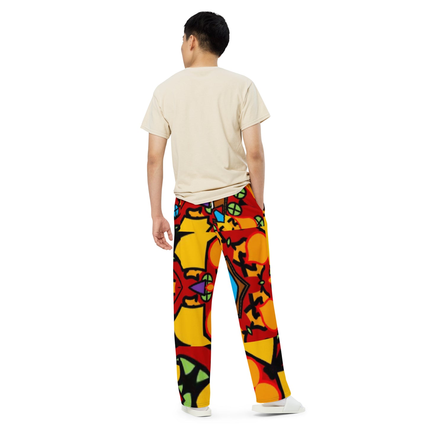 All-over print unisex wide-leg pants