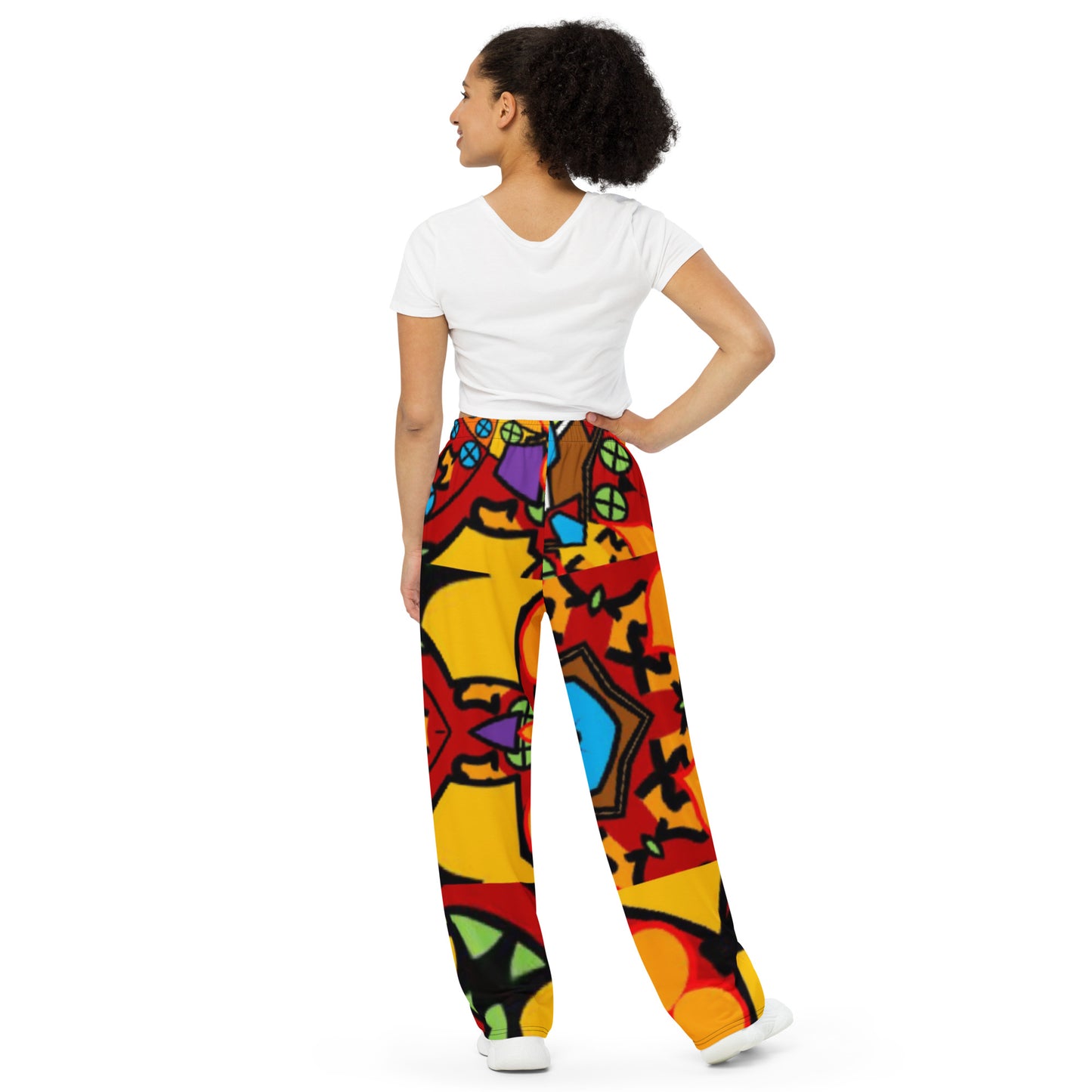 All-over print unisex wide-leg pants