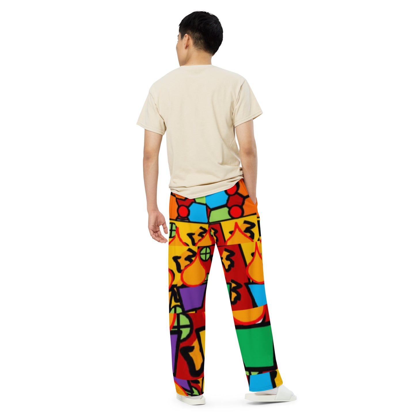 All-over print unisex wide-leg pants